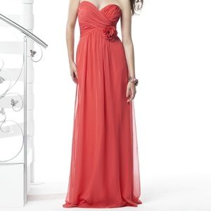 Strapless chiffon gown